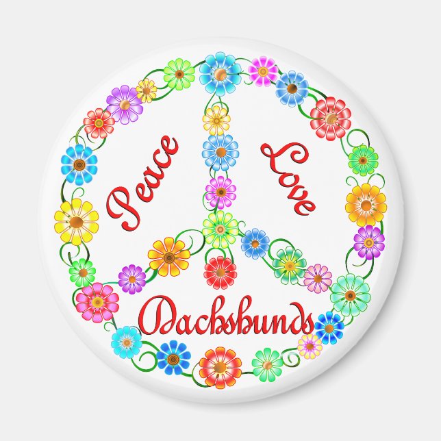 Íman Peace Love Dachshances (Frente)