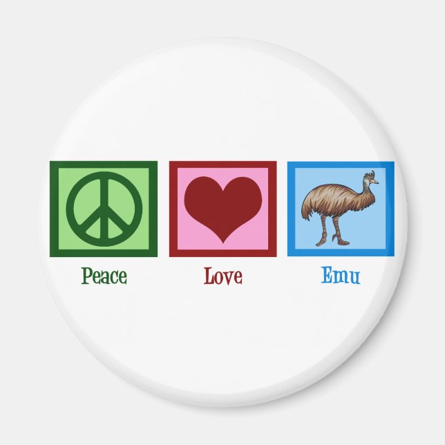 Íman Peace Love Emu (Frente)