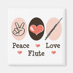 Íman Peace Love Flute Magnet