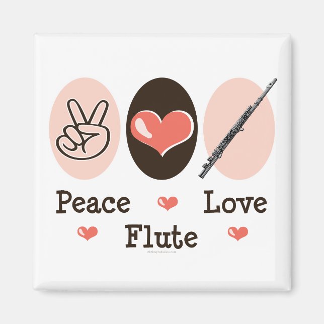 Íman Peace Love Flute Magnet (Frente)