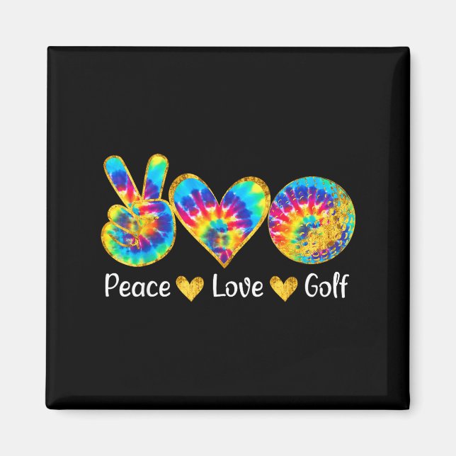 Íman Peace Love Golf Funny Tie Dye Golf Lovers  (Frente)