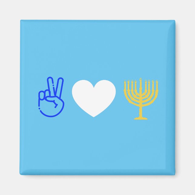 Íman Peace Love & Hanukkah Magnet (Frente)