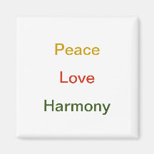 Peace Love Harmony Gold verde vermelho