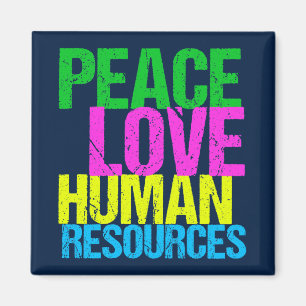 Íman Peace Love Human Resources Cut Blue HR Department