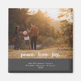 Íman Peace Love Joy Holiday Christmas Family Photo