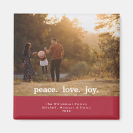 Íman Peace Love Joy Holiday Christmas Family Photo