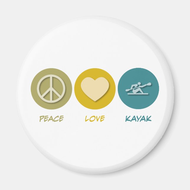 Íman Peace Love Kayak (Frente)