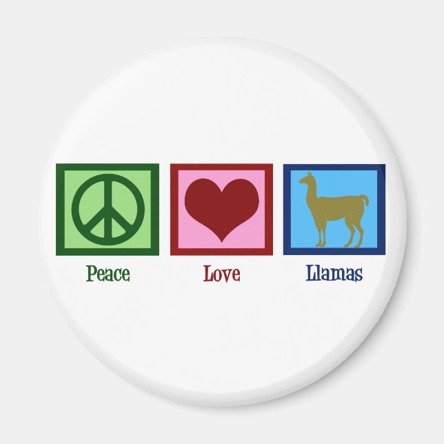 Íman Peace Love Llamas (Frente)