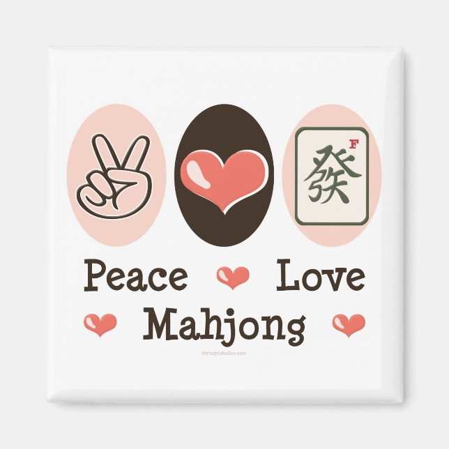 Íman Peace Love Mahjong Magnet (Frente)