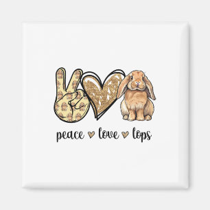 Íman Peace Love Mini Holland Lop Bunny Rabbit Lover