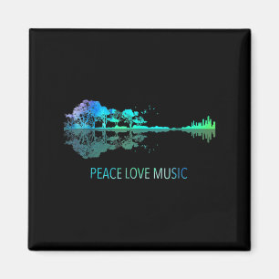 Íman Peace Love Music Guitar Lake Shadow Hippie Musicia