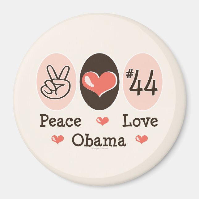 Íman Peace Love Obama 44 Magnet (Frente)