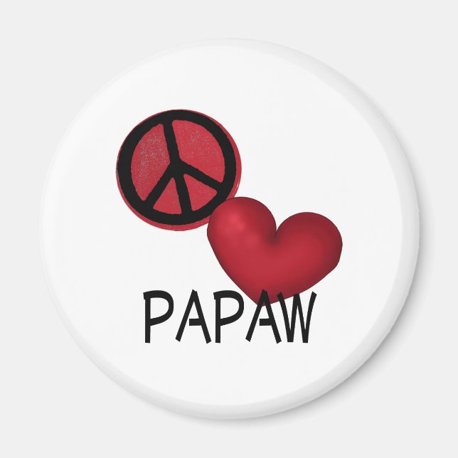 Íman Peace Love Papaw (Frente)