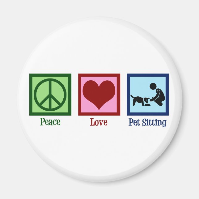 Íman Peace Love Pet Sitting Dog Walking Service (Frente)
