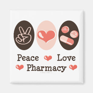 Íman Peace Love Pharmacy Magnet
