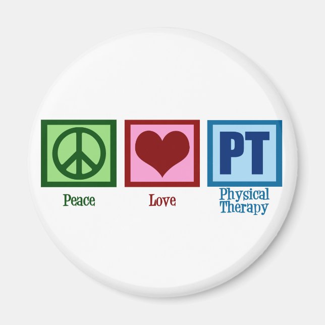 Íman Peace Love Physical Therapist (Frente)