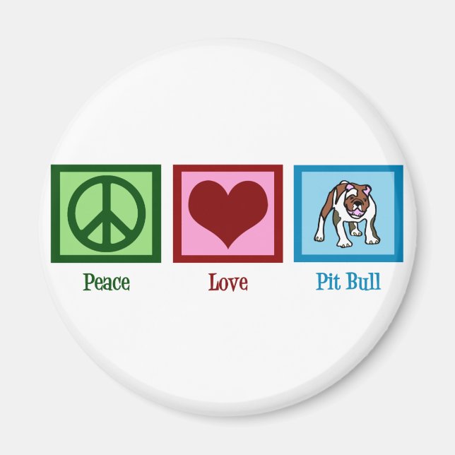 Íman Peace Love Pit Bull (Frente)