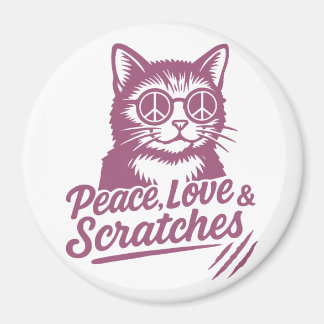 Íman Peace, Love & Scratches Funny Cat