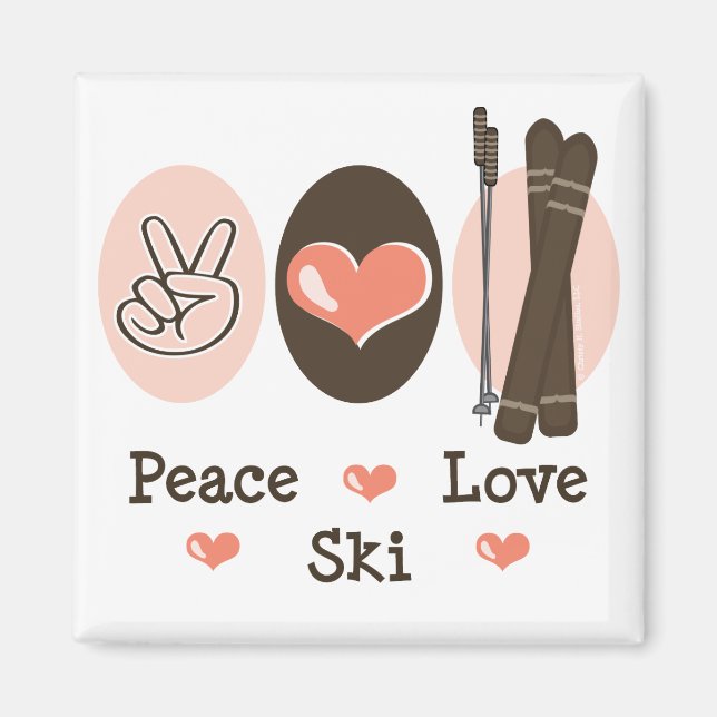 Íman Peace Love Ski Magnet (Frente)