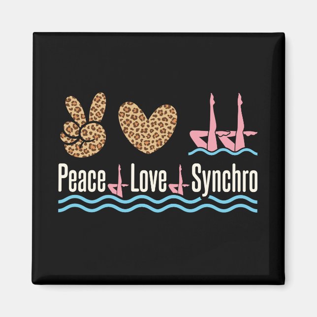Íman Peace Love Synchro Synchronized Nadando (Frente)