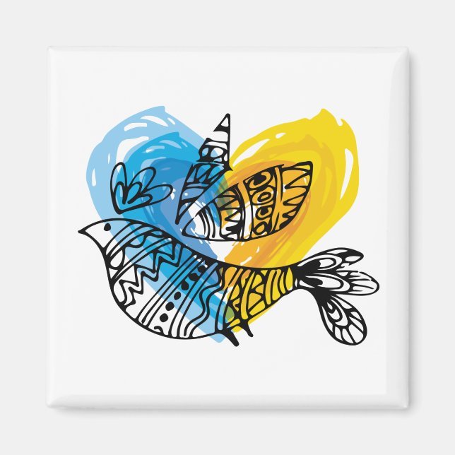 Íman Peace Love Ucrânia Nightingale Mug (Frente)