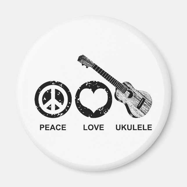 Íman Peace Love Ukulele (Frente)