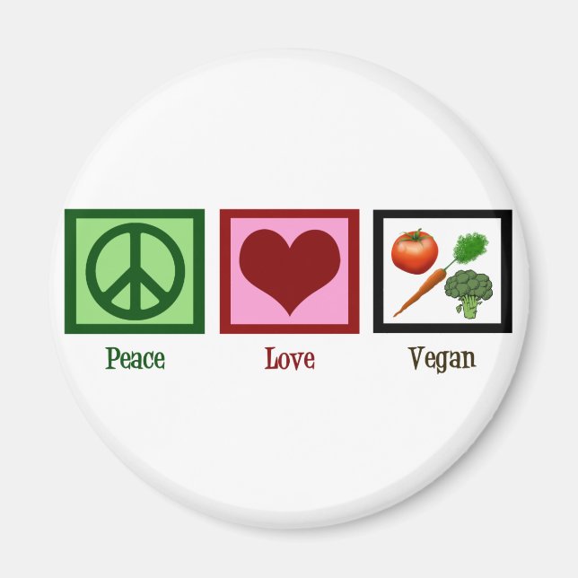 Íman Peace Love Vegan (Frente)