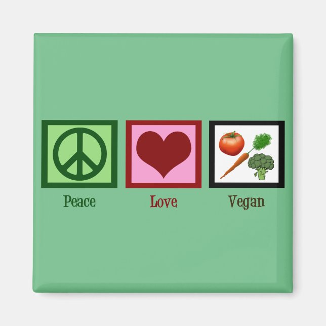 Íman Peace Love Vegan (Frente)