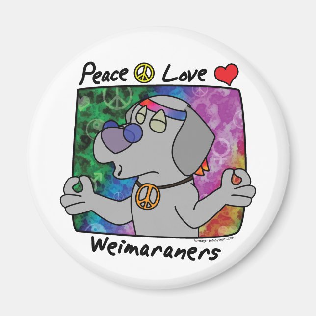 Íman Peace Love Weimaraner (Frente)