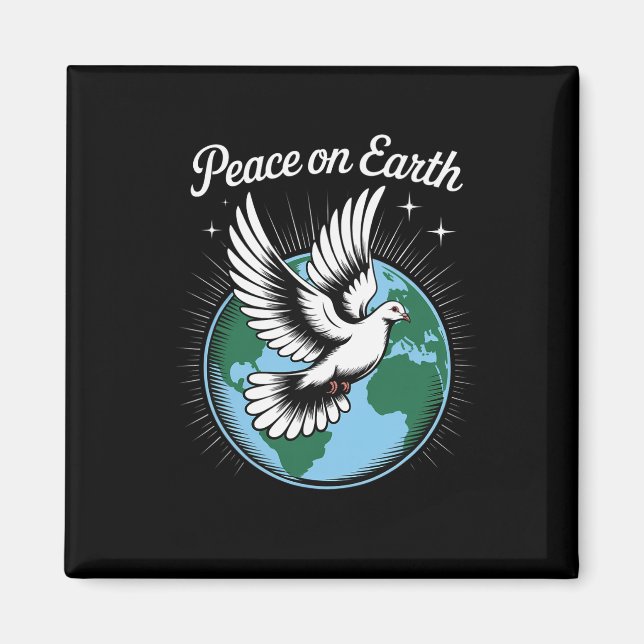 Íman Peace On Earth Dove And Globe Faith Christmas Spir (Frente)