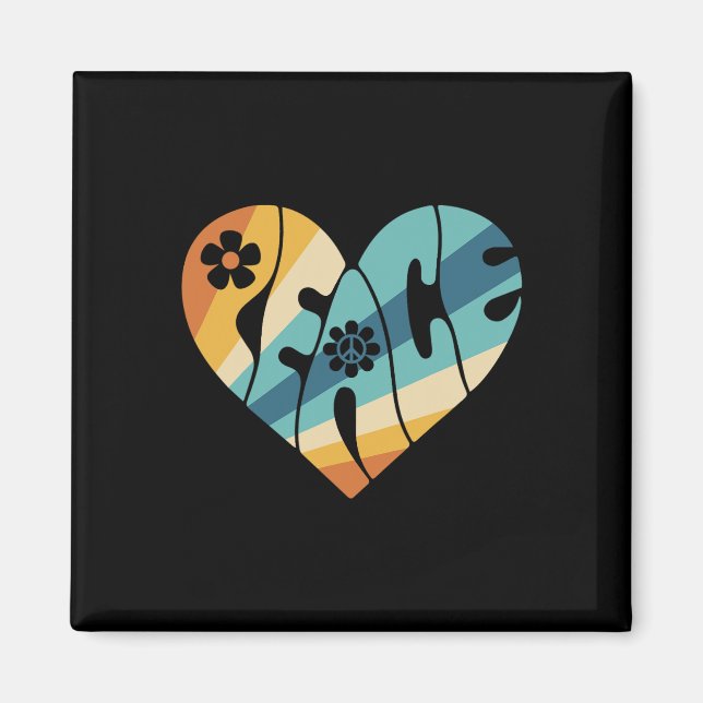 Íman PEACE SIGN LOVE 60s 70s Groovy Hippie Costume Hall (Frente)