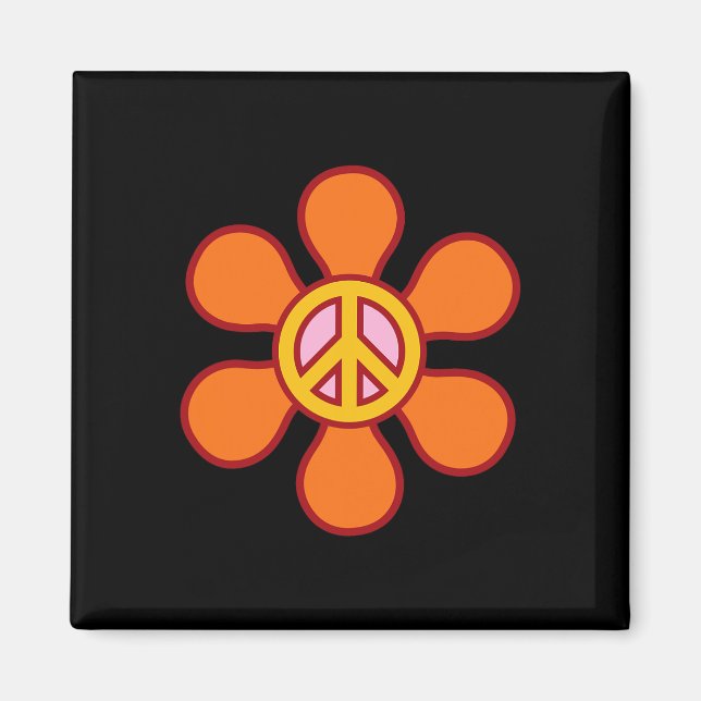 Íman PEACE SIGN LOVE 60s 70s Groovy Hippie Costume Hall (Frente)