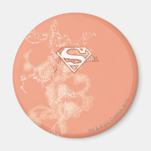 Íman Peach Floral Patterno Supergirl