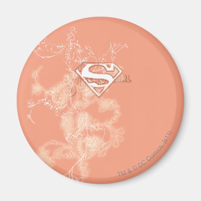 Íman Peach Floral Patterno Supergirl (Frente)