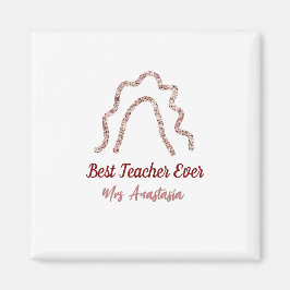 Íman Peach marron glitter rainbow teacher appreciation 