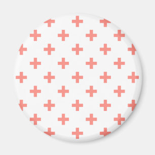 Íman Peach polka cruza em branco