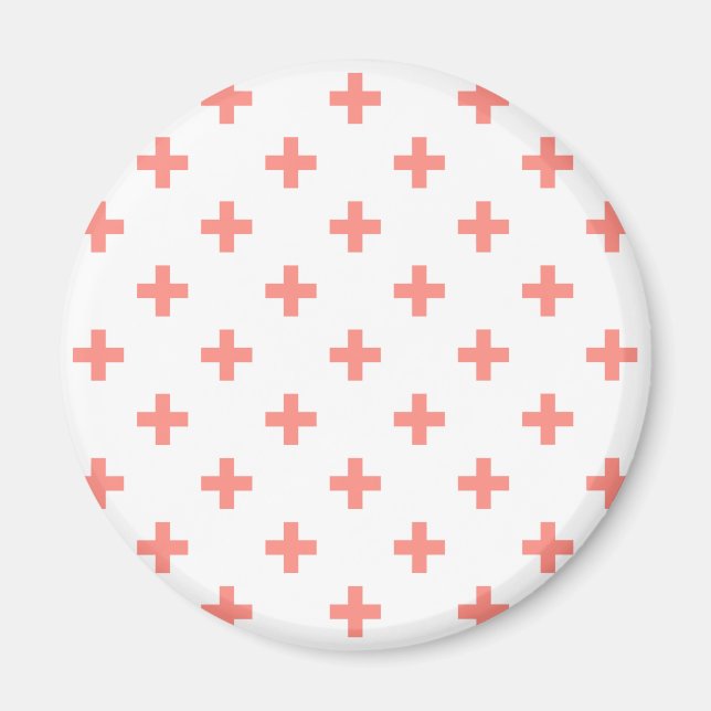 Íman Peach polka cruza em branco (Frente)