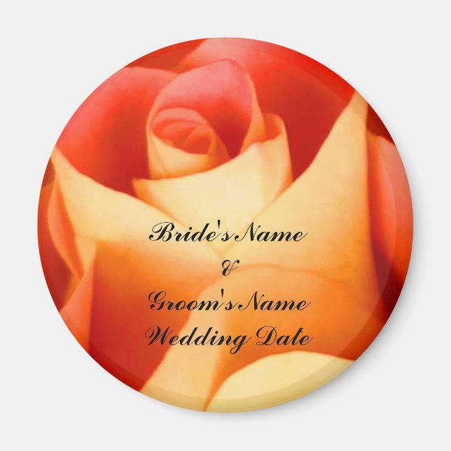 Íman Peach Rosa Wedding Favor Magnet Modelo (Frente)