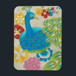 Íman Peacock e Flores Coloridas<br><div class="desc">Esta pintura é perfeita para a sua coleção de pássaros. O pavão está belamente representado e as flores ao seu redor acrescentam um toque romântico. A variedade de cores nesta imagem colocaria qualquer um de bom humor!</div>