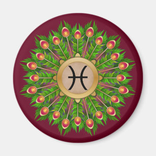 Íman Peacock Feather Wreath ZodiboPeixes