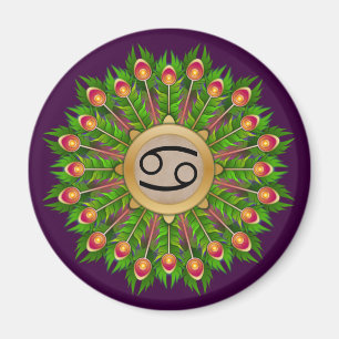 Íman Peacock Feather Wreath Zodibot Sinal Cancer