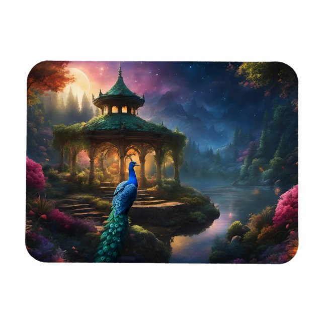 Íman Peacock no Garden Gazebo (Horizontal)