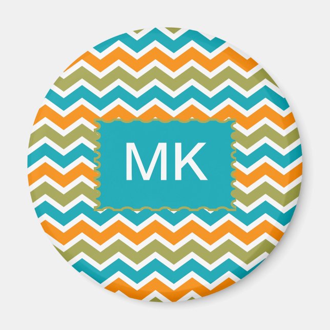 Íman Peacock Vibrant Tribal Zigzag (Frente)