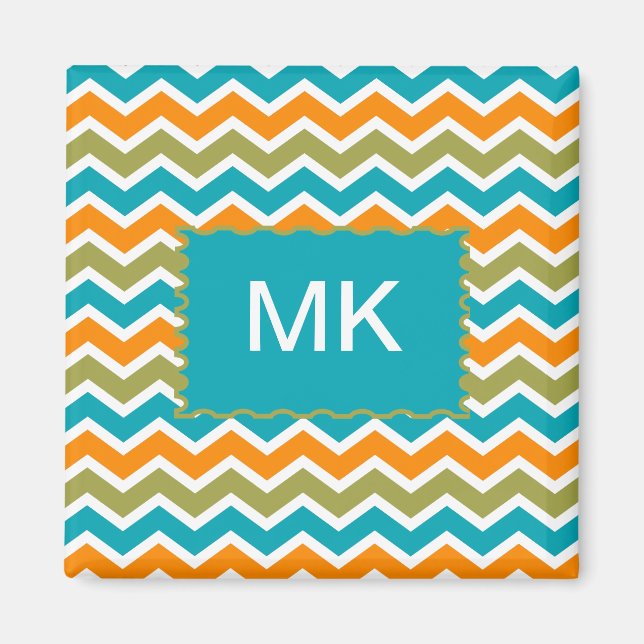 Íman Peacock Vibrant Tribal Zigzag (Frente)