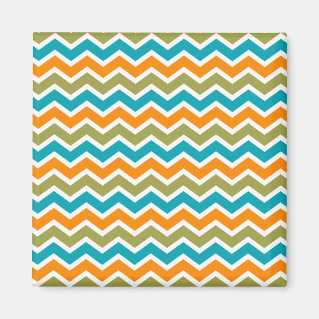 Íman Peacock Vibrant Tribal Zigzag (Frente)