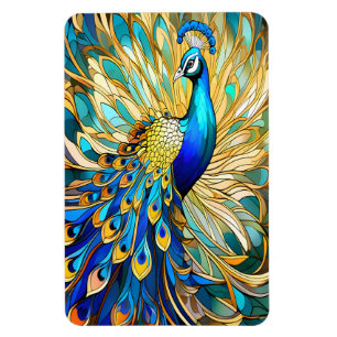 Íman Peacock vibrante no estilo Art Nouveau Arte colori