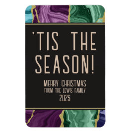 Íman Peacock Watercolor Agate Christmas