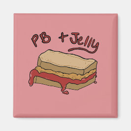 Íman Peanut Butter Jelly Magent Nostalgia Illustration 