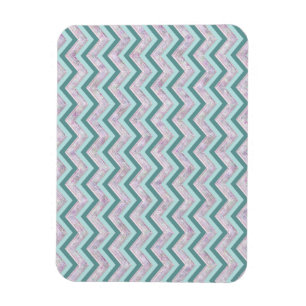 Íman Pearl Floral Teal ZigZag Padrão
