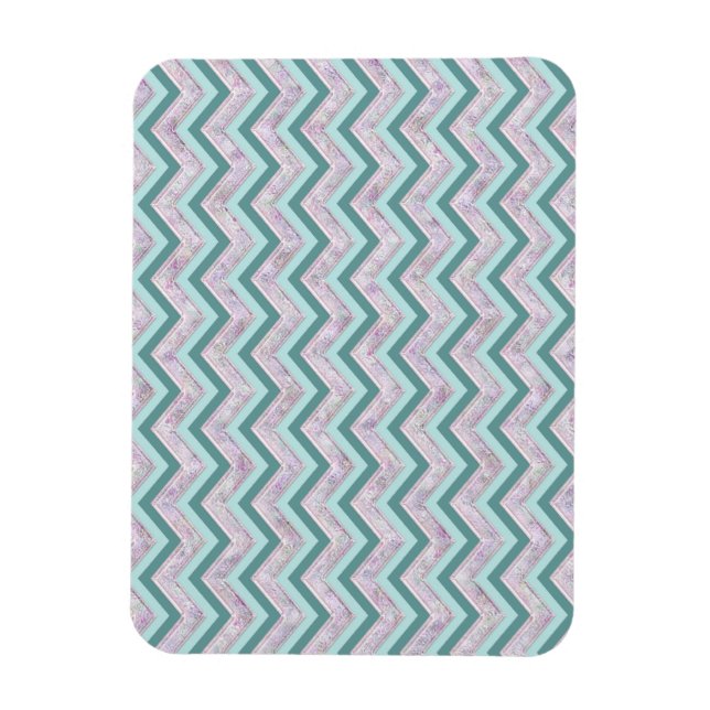 Íman Pearl Floral Teal ZigZag Padrão (Vertical)